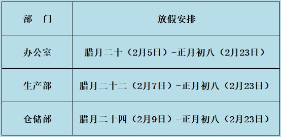 九瑞2018春節放假安排